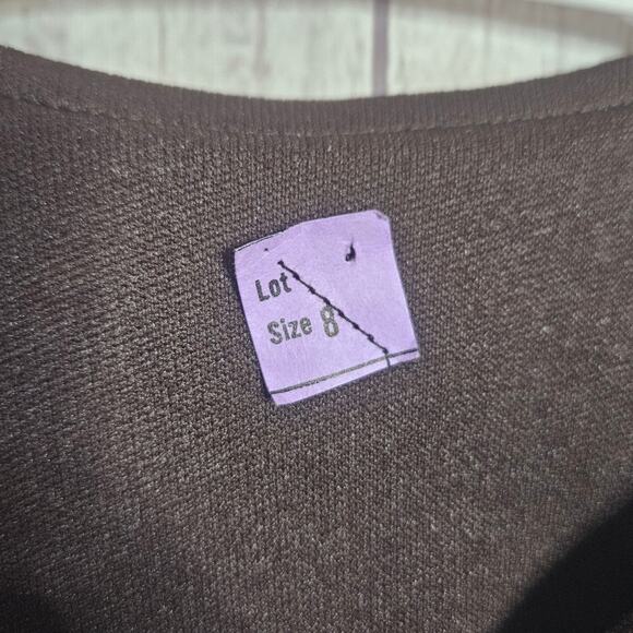 VTG 70s Chocolate Brown Duster with Beaded Sunburst Detailing, Tie Closure, sz 8 - Picture 9 of 9